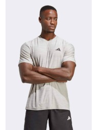 adidas ανδρικό αθλητικό t-shirt δίχρωμο με διακριτικό λογότυπο `train essentials` - ic7416 εκρού