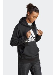 adidas ανδρική μπλούζα φούτερ με κουκούλα και logo print regular fit - ic9363 μαύρο