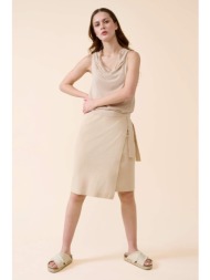 orsay γυναικεία midi φούστα με wrap effect - 533039-634000 nude