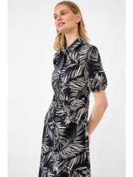 orsay γυναικείο maxi φόρεμα σεμιζιέ με all-over leaf print - 471587-660000 μαύρο