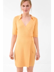 orsay γυναικείο mini φόρεμα κρουαζέ - 530287-240000 πορτοκαλί