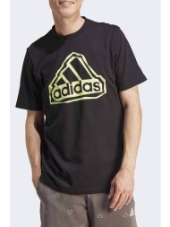 adidas ανδρικό t-shirt με contrast logo στο στήθος - im8300 μαύρο