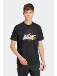 adidas ανδρικό t-shirt με logo print στο στήθος - is2864 μαύρο