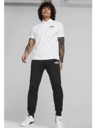 puma ανδρικό παντελόνι φόρμας με logo print regular fit `essential` - 586716 μαύρο