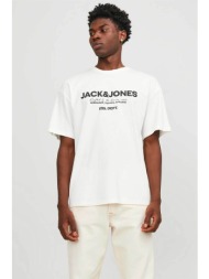 jack & jones ανδρικό t-shirt με logo print και lettering relaxed fit - 12247782 λευκό