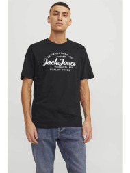 jack & jones ανδρικό t-shirt με λογότυπο και lettering regular fit - 12247972 μαύρο