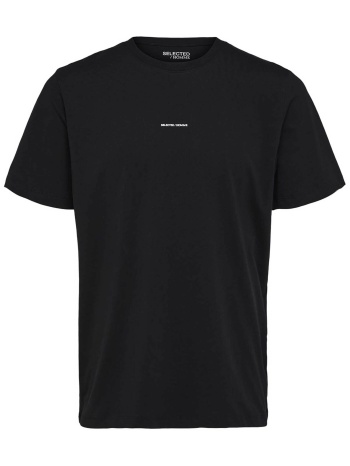 selected ανδρικό t-shirt μονόχρωμο με logo print regular