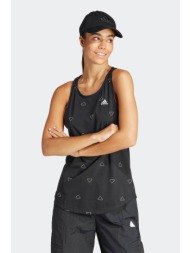 adidas γυναικεία αμάνικη μπλούζα με logo print regular fit `essentials monogram` - is4073 μαύρο