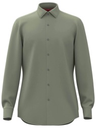 hugo boss ανδρικό πουκάμισο μονόχρωμο slim fit `kenno` - 50484023 πράσινο μέντας