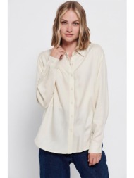 funky buddha γυναικείο πουκάμισο μονόχρωμο - fbl006-100-05 λευκό