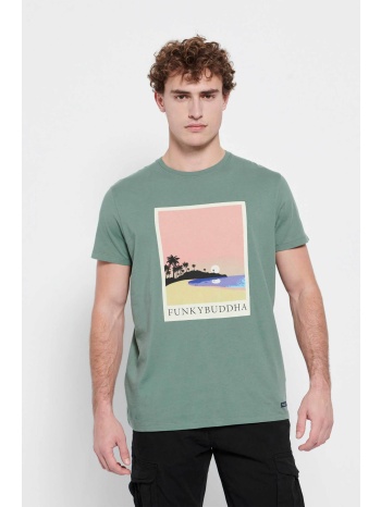 funky buddha ανδρικό βαμβακερό t-shirt μονόχρωμο με squared