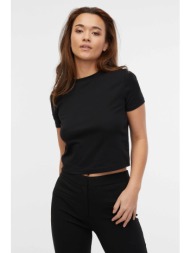 orsay γυναικείο βαμβακερό μονόχρωμο t-shirt cropped - 1000134-x66-6666 μαύρο