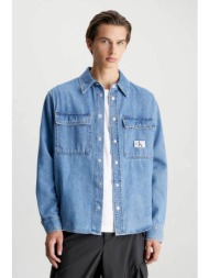 ck jeans ανδρικό denim πουκάμισο με λογότυπο relaxed fit - j30j324582 denim blue