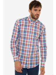 the bostonians ανδρικό πουκάμισο καρό με στρογγυλεμένο στρίφωμα (sizes 39-46) - aych7534 κόκκινο