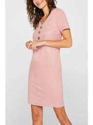 esprit γυναικείο mini φόρεμα κοντομάνικο suede - 039ee1e003 ροζ