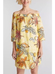 esprit γυναικείο mini φόρεμα με κάρμεν λαιμόκοψη - 050ee1e328 κίτρινο