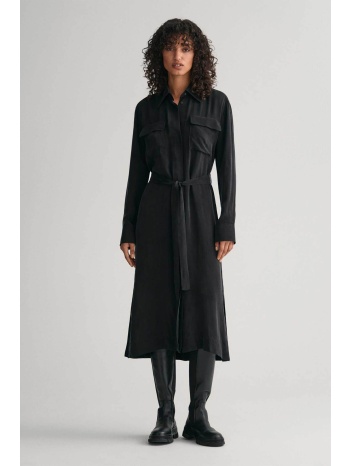 gant γυναικείο midi φόρεμα σεμιζιέ μονόχρωμο relaxed fit 