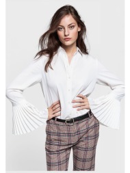gant γυναικείο πουκάμισο με καμπάνα πλισέ μανίκια - 4301092 λευκό