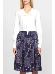 γυναικείο μονόχρωμο πουκάμισο με κορδέλα gant - 4320035 λευκό