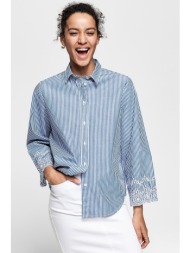 gant γυναικείο πουκάμισο με λεπτομέρειες δαντέλας loose fit - 4311065 μπλε ανοιχτό