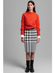 gant γυναικεία πλεκτή midi φούστα με καρό σχέδιο `checked knitted` - 4502029 ανθρακί