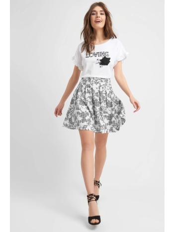 γυναικεία κλος φούστα με φλοράλ και καρό print orsay 