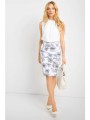 orsay γυναικεία φούστα pencil floral - 790112-000000-** λευκό
