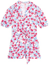 orsay γυναικεία ολόσωμη φόρμα σορτς και all-over floral print - 452039-001000-** υπόλευκο