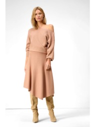 orsay γυναικεία φούστα ασύμμετρη μονόχρωμη - 533055-790000 μπεζ