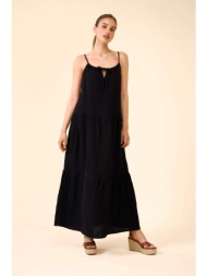 orsay γυναικείο maxi φόρεμα με διακοσμητικές ραφές - 461058-660000 μαύρο