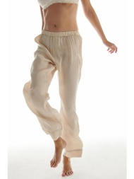love stories γυναικείο παντελόνι πιτζάμας μονόχρωμο με ελαστική μέση oversized fit `weekend` - l2284