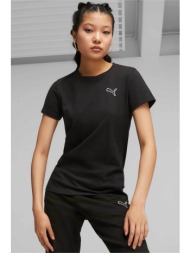 puma γυναικείο t-shirt μονόχρωμο με logo print στο πλάι regular fit - 675986 μαύρο