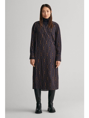 gant γυναικείο midi φόρεμα από βισκόζη με all-over rope σε προσφορά