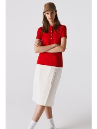 lacoste γυναικεία μπλούζα πόλο `stretch cotton piqué` - pf5462 κόκκινο