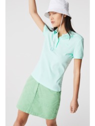 lacoste γυναικεία μπλούζα πόλο `stretch cotton piqué` - pf5462 πράσινο μέντας