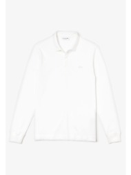 lacoste ανδρική μπλούζα πόλο με κεντημένο logo classic fit - ph2481 λευκό