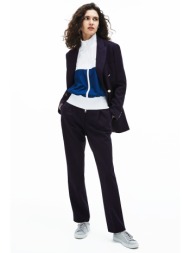 lacoste γυναικείο σακάκι oversized tone-on-tone striped - vf4163 μπλε σκούρο