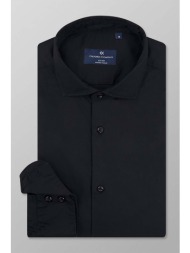 oxford company ανδρικό πουκάμισο μονόχρωμο slim fit `sport` - m113-rr21.02 μαύρο