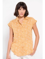 funky buddha γυναικείο πουκάμισο με all-over contrast floral print και πιέτα πίσω - fbl007-113-05 μο