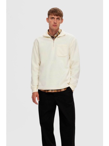 selected ανδρική μπλούζα φούτερ με ψηλό λαιμό, τσέπη και