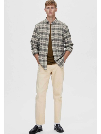 selected ανδρικό τζην παντελόνι πεντάτσεπο straight fit 