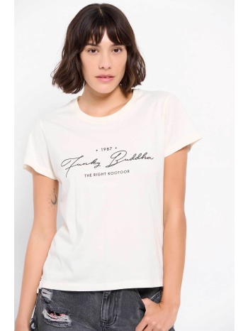 funky buddha γυναικείο βαμβακερό t-shirt μονόχρωμο με