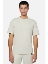 boggi milano ανδρικό t-shirt μονόχρωμο πικέ regular fit `b tech` - bo24p009504 μπεζ