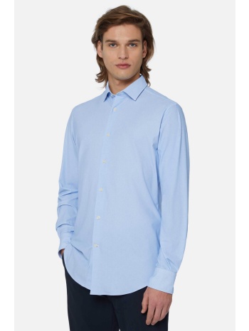 boggi milano ανδρικό πουκάμισο μονόχρωμο slim fit `b tech` σε προσφορά