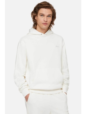 boggi milano ανδρική μπλούζα φούτερ μονόχρωμη με κουκούλα