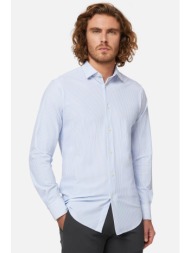 boggi milano ανδρικό πουκάμισο με ριγέ σχέδιο slim fit `b tech` - bo24p061601 μπλε ανοιχτό