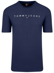 tommy jeans ανδρικό t-shirt με logo print regular fit - dm0dm17993 μπλε σκούρο