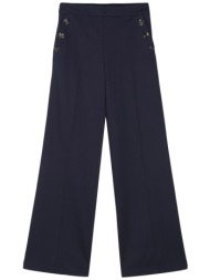 twinset γυναικείο παντελόνι υφασμάτινο με μεταλλικά διακοσμητικά κουμπιά - 241tp2277 μπλε σκούρο