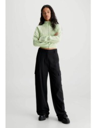 calvin klein γυναικείο ψηλόμεσο παντελόνι μονόχρωμο straight wide fit - j20j222605 μαύρο