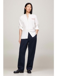 tommy hilfiger γυναικείο chino παντελόνι μονόχρωμο relaxed straight fit - ww0ww40509 σκούρο μπλε